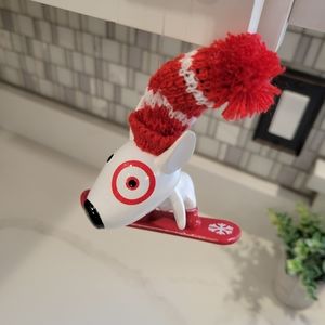 Target Christmas Bullseye Dog Snowboarding Ornament 2023